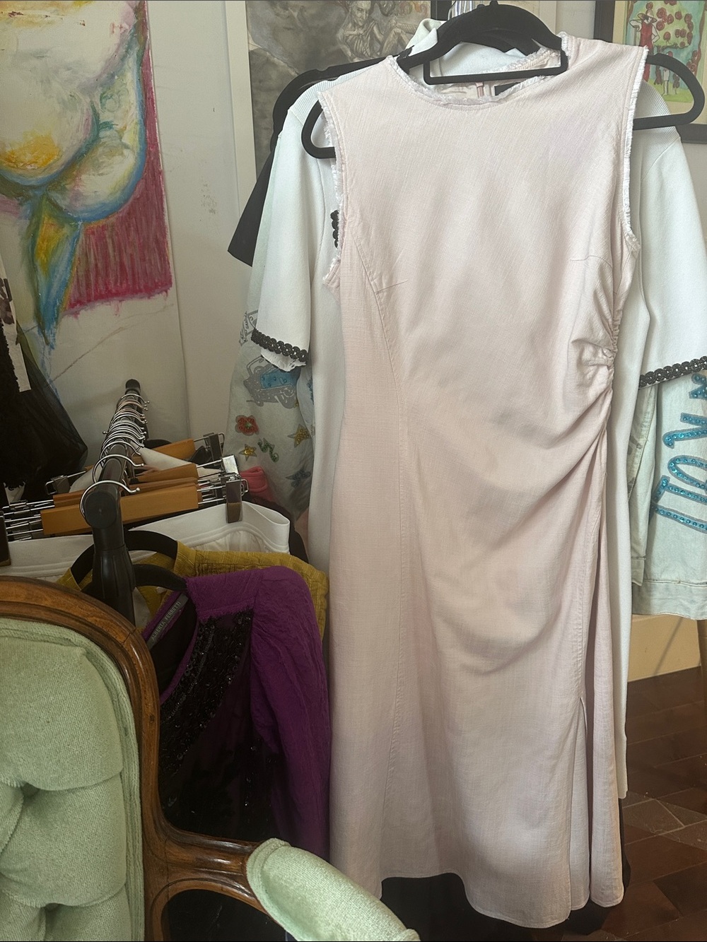 Hugo Boss Pale Blush Sleeveless Maxi Dress